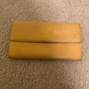 Louis Vuitton Mustard Yellow Epi Leather Clutch Wallet